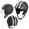 A-Pro Casco Jet Scooter Moto Quad Omologato ECE 22 05 Visiera Nero Opaco L