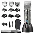 Hatteker Professional Hair Clipper Cordless Clippers Hair Trimmer Beard Trimmer Shaver Detail Trimmer Hair Cutting Kit for Men Waterproof