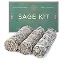 Handcrafted 4 Inch White Sage Sticks - Fresh, Natural California Sage Smudge Sticks with Instructions & Blessings - Wand Sage for Cleansing House Negative Energy & Other Smudging Rituals
