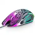 VersionTECH. Gaming Mouse, Souris Ergonomic Wired Gaming Mice with 7 Colors LED Backlight, 4 DPI Settings Up to 3600 DPI Computer Mouse for Laptop PC Games & Work Compatible for Chromebook Windows 7/8/10/XP/Mac/Linux Gamer/Notebook /Macbook– Black