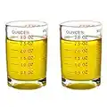 Shot Glass Measuring Cup 3 Ounce/90ML Liquid Heavy High Espresso Glass Cup 2 pcs by TIYOORTA (Red 90ML 2PCS)