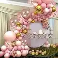 STAYUNIQUE1 Pink Balloon Arch Kit- 145 PCs Rose Pink Garland Kit, Easy to Assemble Backdrop Décor - Perfect Background Decoration for Wedding, Birthday Party, Baby Shower