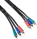 Monoprice 105352 1.5-Feet 22AWG 3-RCA Component Video Coaxial Cable, Black