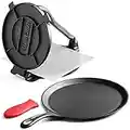 Uno Casa Cast Iron Tortilla Press 8 Inch with Cast Iron Comal Pan for Tortillas - Bundle of Tortilla Pan for Roti Maker, Tawa, Dosa and Pre-Seasoned Tortilla Press Pataconera - Tortilla Maker