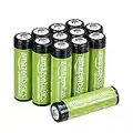 Amazon Basics 12-Pack AA Rechargeable Batteries, Performance 2,000 mAh Battery, Pre-Charged, Recharge up to 1000x