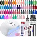 JEWHITENY 36 PCS Gel Nail Polish Kit with UV Light 120W Nail Lamp 33 Colors Gel polish Nail Set Nail Manicure Tools All-In-One Manicure Kit Nail Gel Kit