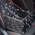 Bolsa de transporte para mascotas, Asiento del Coche de Seguridad para Mascotas Perro Gato Plegable Lavable Viaje Bolsas y otra Mascota Pequeña con Cremallera Bolsillo[ Paw pattern]