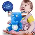 KaeKid Sucette de sommeil pour bébé - Machine à bruit blanc - Projecteur d'étoiles - Veilleuse en peluche - Jouet éléphant - Contrôle du volume - Pour nouveau-nés et tout-petits - Bleu