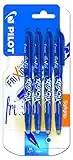 Pilot Spain Frixion Ball Stylo roller effaçable, 4 pièces, couleur Bleu