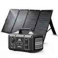 Solar Generator 1021Wh,Portable Power Station 1000W and 1x120W Solar Panel electric with 2x110V/1000W AC Outlets,Solar Power Generator with Lithium Battery Pack for Outdoor RV/Van Camping,Overlanding