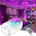 Mereceeu Projecteur Ciel Etoile, 33 Modes Lampe Projecteur LED Étoile, Éclairage Planetarium Projecteur Luminosité Réglable avec Haut-Parleur Bluetooth, Télécommande, Minuterie pour Bébé Enfant Adulte