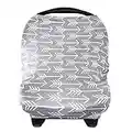 Yoofoss Nursing Cover Breastfeeding Scarf - Multi Use Baby Car Seat Covers, Infant Stroller Cover, Carseat Sunshade Canopy for Girls and Boys (Grey Arrow)