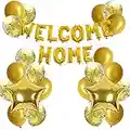 Bannière à la Maison de Bienvenue Welcome Home Lettre Ballon avec Ballons étoiles Paillettes pour Welcome Home Famille Décorations de Fête la Maison (Paquet de 24)