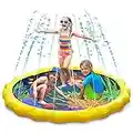 Keten Splash Pad, Tapete de Aprendizaje para Salpicar con Rociadores para Actividades al Aire Libre, Juguetes Inflables de Agua para Bebés, Niños Pequeños y Niños (67” / 170 cm)