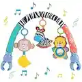 Baby Arch Pram Play Toys - Clip on Cot Activity Bar Musical Sensory Hanging Crib Arch Mobile Toys with Rattle Babies Travel Play Arch Stroller for Newborn Toddler 0-24 Month