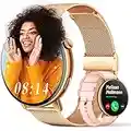 FMK Smartwatch Donna Chiamate e Risposta Bluetooth, 1,32'' HD Touchscreen Orologio Tracker Fitness con Musicale Cardiofrequenzimetro Monitor Sonno Contapassi Cronometro Smart Watch per Android iPhone