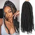 6 Packs Marley Twist Braiding Hair 24 Inch Marley Hair Crochet Braids Long Afro Kinky Synthetic Kanekalon Fiber Marley Hair For Twists Braiding Hair Extensions (24inch, 1B)