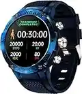 GaWear Reloj Inteligente Hombre,smartwatch 1.32" Pantalla Táctil Completo Reloj Inteligente Impermeable 5ATM Pulsómetro, Monitor de Sueño, Notificaciones Inteligentes, para Android iOS (Azul)