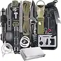 Outdoor Survival Kit, Militär Notfall Ausrüstung und Überlebensausrüstung, Survival für Outdoor Camping Bushcraft Wandern Jagd,Geschenke für Männer