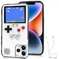 Gameboy für /12 Pro, Retro Schutzhülle Selbstbetriebene mit 36 kleinen Spielen, Farbdisplay Telefonhülle, Handheld Videospielkonsole Hülle iPhone (Weiß, 12/12Pro)