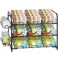 Mutool 3 Tier Can Rack Organizer, Stackable Food Storage Rack Kitchen Organizer, Can Holder Storage Rack for Counter-Top, Pantry Organizers and Storage, Black