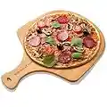 Kitchen Zone Bamboo Pizza Peel, Durable Wooden Pizza Board with Handle to Use as Serving Tray, Cutting Board