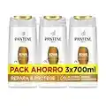 Pantene Champu, Repara Y Protege, 3 x 700 ml, Como Vitaminas Para El Cabello, Sin Siliconas