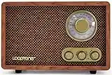 LoopTone AM FM Vintage Radio with Bluetooth Play Mp3,Retro Wood Table Radio for Kitchen Living Room with Rotary Knob