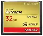 SanDisk SDCFXSB-032G-G46 - Tarjeta de Memoria Compact Flash de 32 GB (Velocidad de Lectura de 120 MB/s, Velocidad de Escritura de 85 MB/s, UDMA 7), Dorado