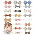 21 PCS Baby Headbands and Bows Hairbands Soft Nylon Elastics Handmade Girls Hair Accessories for Newborn Babies Infant Toddlers Kids