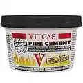 VITCAS Black Fire Cement - Excellent Adhesion - Converts to Rock - For Patching and Repairing – Fireplaces – Stoves - Boilers – Quick Repair Time – Air Tight Seal – 500 grams