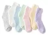 Women's Cozy Fluffy Socks Fuzzy Socks Plush Socks 5,6,7,8 Pairs, 7 Pairs Solid Color, 4-9