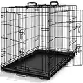 TRESKO Cage de Transport pour Chien Pliable | 2 Portes | Transportable | Caisse de Transport en métal (XL - 107 x 71 x 77 cm)