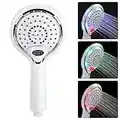 LED Shower Head with Digital Temperature Display and 3 Colors Automatic Changing, Water Powered Handheld Shower Spray Head (no Extra Battery Needed,Easy to Install)