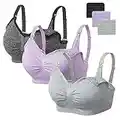 HBselect 3 Pcs Schwangerschafts Nahtloser Still-BH mit zusätzlichen BH-Verlängerungen Stillen und Schlaf Ohne Bügel für Damen