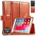 KAVAJ Coque London Marron-Cognac en Cuir Véritable Housse approprié pour iPad iPad Mini 5 2019 avec Porte-Stylo Support Angles de Visionnement et Fonction Automatique de Réveil/Veille