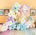 Balloon Garland Arch Kit - Daisy Groovy Pink Balloons, 160Pcs Pastel Rainbow Balloons Garland Kit, Macaron Sunflower Balloon for Baby Shower Birthday Party Decorations Balloon