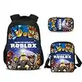 Sac à dos Roblox pour garçons avec boîte à déjeuner et trousse à crayons, sac à dos d'école, sac à dos pour ordinateur portable, sac de voyage pour adolescents, style 1, 27*17*40