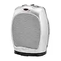 Amazon Basics 1500W Oscillating Ceramic Heater with Adjustable Thermostat, Silver