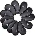 Couvre-Fer Golf Couvre Club Fer,12 PCS Protection Couvres-Fer pour Clubs de Golf Fer de Tête de Golf Housse de Protection en néoprène,Capuchon Fer de Golf