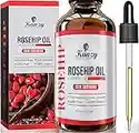 Kanzy Rosehip Oil for Face 120ml Organic Cold Pressed 100% Pure Natural, Hydrating, Nourishing & Moisturising Rosehip Seed Oil for Skin, Hair, Nails, and Body Oil