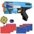 Pistola de Dardos para Flechas Nerf, Pistola de Juguete con Clips de 12 Balas + 60 Dardos de Espuma, Juego de Disparos Infantiles, Juguete de Armas Niño, Regalos de Cumpleaños Niños de 6 a 12 Años