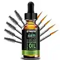 Organic Castor Oil,Pure Cold Pressed Castor Oil for Eyebrows,Eyelashes,Hair Growth,Nails,and Skin with 5 Sets of Eyebrow&Eyeliner Brushes (30ml)