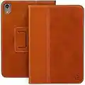 Casemade iPad Mini (6th Generation 2021 Model) Real Leather Case - Premium Slim Cover/Smart Folio with Dual Stand and Auto Sleep (Tan)