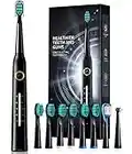 Electric Toothbrush for Adults with 8 𝐁𝐫𝐮𝐬𝐡 𝐇𝐞𝐚𝐝𝐬, Sonic Electric Toothbrush with 40000 VPM Deep Clean 5 Modes, Rechargeable Toothbrushes Fast Charge 4 Hours Last 30 Days