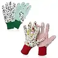 Gardening Gloves for Women Set,2 pairs Comfortable Gardening Working Gloves for Ladies Women,Floral Garden Gloves with Elastic Cuffs and Non-Slip for Yard, Fishing, Camping.