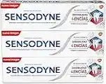 Sensodyne Sensibilidad y Encías, Pasta de Dientes Blanqueante, Alivio para Dientes Sensibles y Mejora de la Salud de las Encías, pack de 3x75 ml