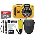 Kodak PIXPRO WPZ2 Digital Camera + 32GB microSDHC Card + Black Point & Shoot Case + Floating Wrist Strap for Underwater/Waterproof Cameras + Accessories (Yellow)