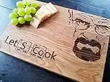 LET'S COOK oak wood handmade cutting board by Algis Crafts 30x20 cm