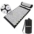 Acupressure Mat and Pillow Set with Bag - Large Size 28.7 X 16.5 inch Acupuncture Mat for Neck & Back Pain, Muscle Relaxation Stress Relief, Sciatica Pain Relief Pillow (Black)